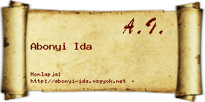 Abonyi Ida névjegykártya